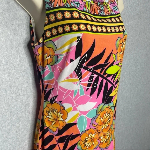 Vintage Cache Y2K Unique Tropical Hawaiian Print Stretch Sheath Dress - Picture 2 of 6